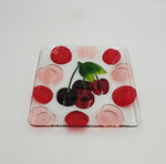 10" CHERRY GLASS PLATE-SQUARE - 16/CS