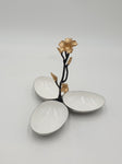 TRIPLE NUT DISH W/FLOWER - 20/CS