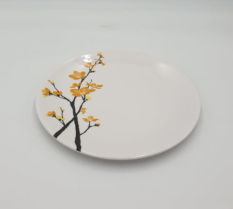 11" MELAMINE PLATE-YELLOW FLOWER - 24/CS