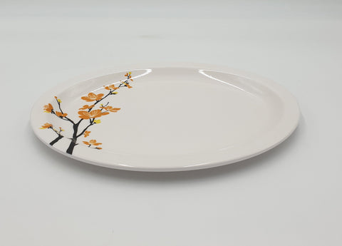 13" MELAMINE PLATE-YELLOW FLOWER - 24/CS