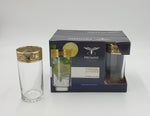 6 PC HIGHBALL GLASS-GOLD