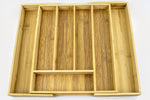 17" x 13.5" BAMBOO EXPANDABLE CUTLERY TRAY - 24/CS