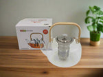 GLASS KETTLE W/WOOD HANDLE-MED - 24/CS