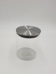 GLASS CANISTER W/SILVER LID-M - 100/CS