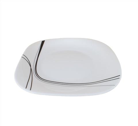 10" x 10" OPAL DINNER PLATE-BLK/GRAY - 36/CS