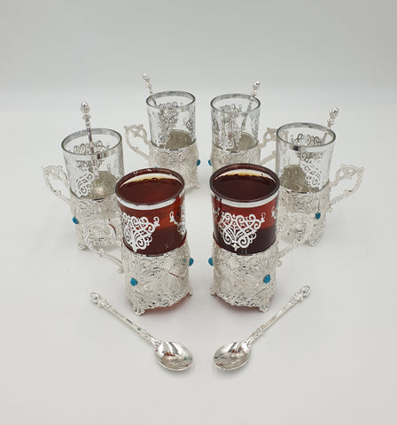 4.5"x2.25"6PC TEA CUP W/SPOONS - 12/CS