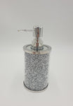 7.5" X 3.25"  GLITTER SOAP DISPENDER-SILVER - 24/CS