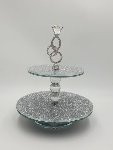 GLITTER 2 TIER STAND-ROUND-S - 6/CS