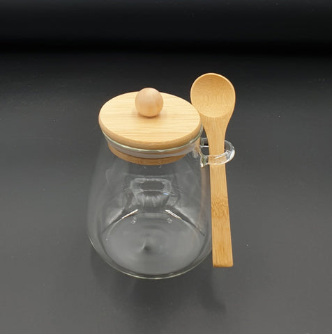 4.25"x2.5"JAR W/WOOD LID&SPOON - 100/CS