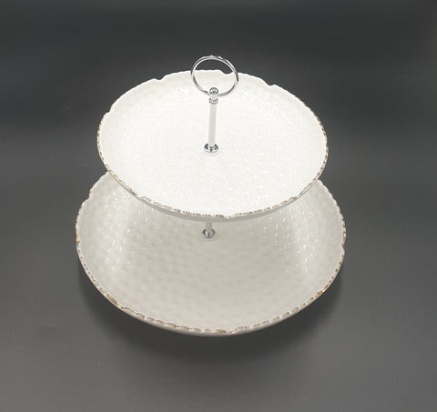 2TIER ROUND CAKE STAND-8"&10" - 16/CS