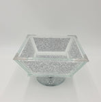 8.5" X 8.5" X 6" H  GLITTER FOOTED BOWL - 6/CS