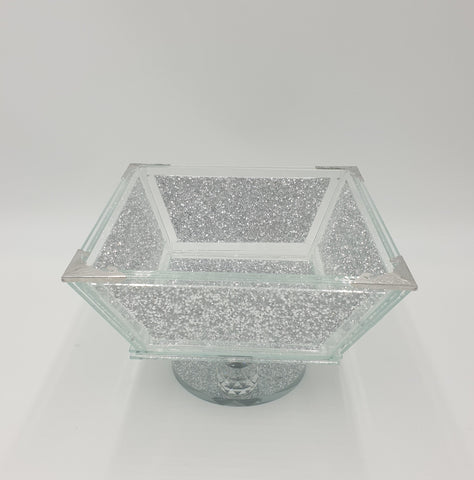 8.5" X 8.5" X 6" H  GLITTER FOOTED BOWL - 6/CS