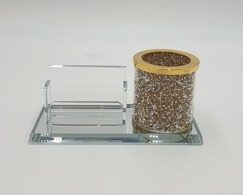 6.5"x3"GLITTER HOLDER-GOLD - 32/CS