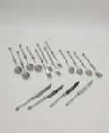 16PC GLITTER CUTLERY SET-SILVER - 8/CS