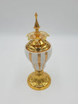 7"x4"  INCENSE BURNER-WHITE W/GOLD LINES - 48/CS