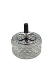 4"  GLASS ASHTRAY W/LID-ROUND - 24/CS