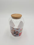 3.2"x7.5" GLASS JAR W/WOOD LID - 60/CS