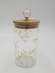 3.25"x6" - GLASS CANISTER - GOLD MARBLE-MEDIUM - 36/CS