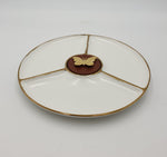 3 SECTION DISH/GOLD BUTTERFLY - 24/CS