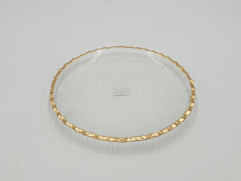 9" PLATE W/GOLD-ROUND - 24/CS