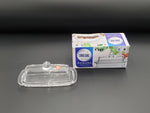 7.5"x3.25" GLASS BUTTER DISH - 36/CS