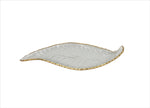 12.25"x4.5" - GLASS PLATE W/GOLD RIM-LEAF - 24/CS