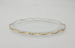 14"x6" - GLASS PLATE W/GOLD RIM-OVAL - 18/CS