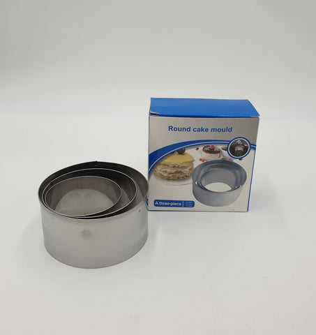 3PC S/S ROUND BAKING MOLD-SMALL -
4.5", 4", 3"- 100/CS