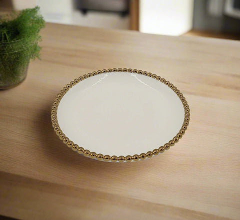 8"PLATE W/GOLD DOTS-ROUND - 48/CS