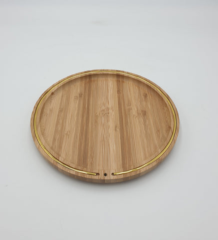 9.5" WOODEN PLATE-ROUND - 36/CS