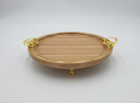 9.5" WOODEN PLATE-ROUND - 36/CS