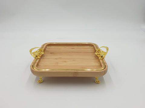 7.5" WOODEN PLATE-SQUARE - 48/CS