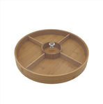 4 SECTION BAMBOO DISH W/LID-ROUND - 20/CS