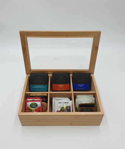 12"x8" WOODEN TEA BAG CHEST-RECTANGULAR - 12/CS