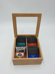 8" WOODEN TEA BAG CHEST-SQUARE - 24/CS