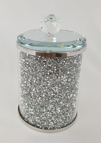 5" x 4"  GLITTER CANISTER-SILVER-L - 24/CS