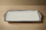 14"x6" - PLATE-SILVER RIM-RECTANGLE - 24/CS