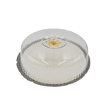 12" CAKE PLATE W/DOME-ROUND-SILVER - 8/CS