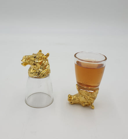 FOOTED SHOT GLASS-GOLD BASE - 216/CS