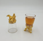 FOOTED SHOT GLASS-GOLD BASE - 216/CS