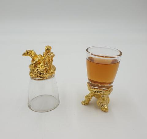 FOOTED SHOT GLASS-GOLD BASE - 216/CS