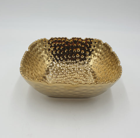 7.5"x3.25" BOWL-GOLD-SQUARE - 36/CS