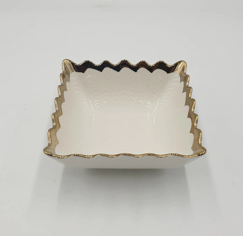 6"x3"BOWL W/GOLD RIM-SQUARE - 60/CS