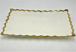 14"x8.75" PLATE W/GOLD RIM-RECTANGLE - 24/CS