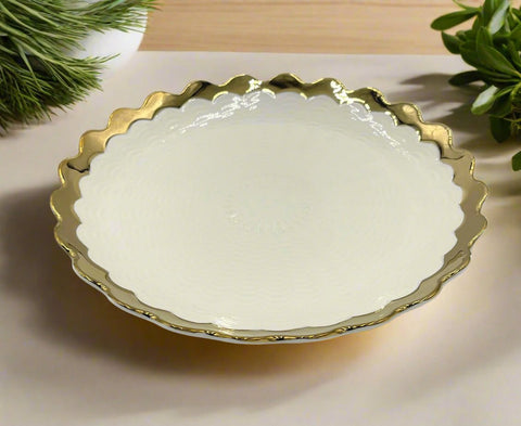 8" PLATE W/GOLD RIM-ROUND - 48/CS