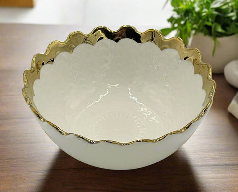 6"x3" BOWL W/GOLD RIM-ROUND - 60/CS