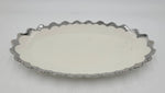 14"x8.5 PLATTER W/SILVER RIM-OVAL - 24/CS