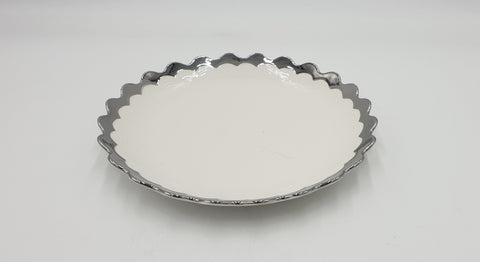 10" PLATE W/SILVER RIM-ROUND - 36/CS