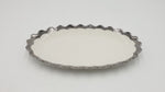 10"x4"PLATTER W/SILVE RIM-OVAL - 48/CS