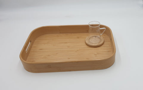 15.5"x11"x2.25" WOODEN TRAY W/HANDLE - 20/CS